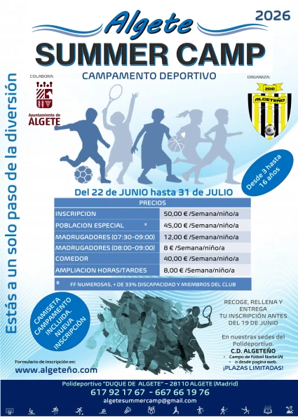 Imagen Cartel Algete Summer CAMP 2026